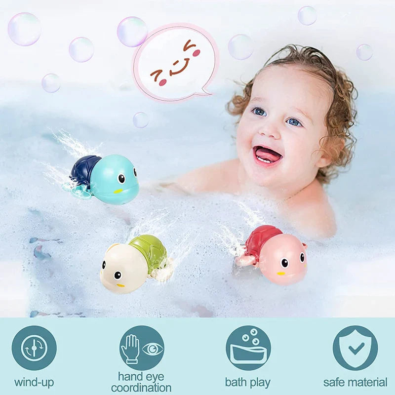 Baby Bath Toy – Swimming Turtle & Whale Clockwork Water Toy