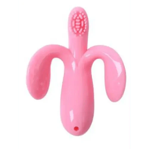Baby Teether Toys Toddle Safe Banana Teething Ring Silicone Chew Dental Care Toothbrush Nursing Beads Gift For Infant